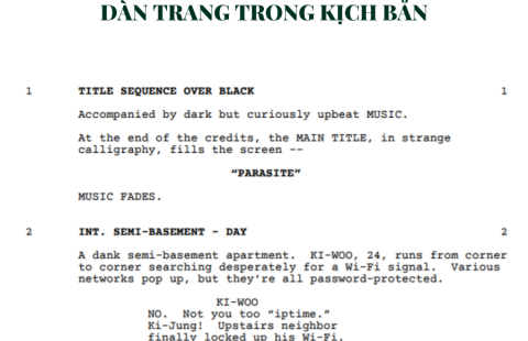 QUY TẮC DÀN TRANG TRONG KỊCH BẢN